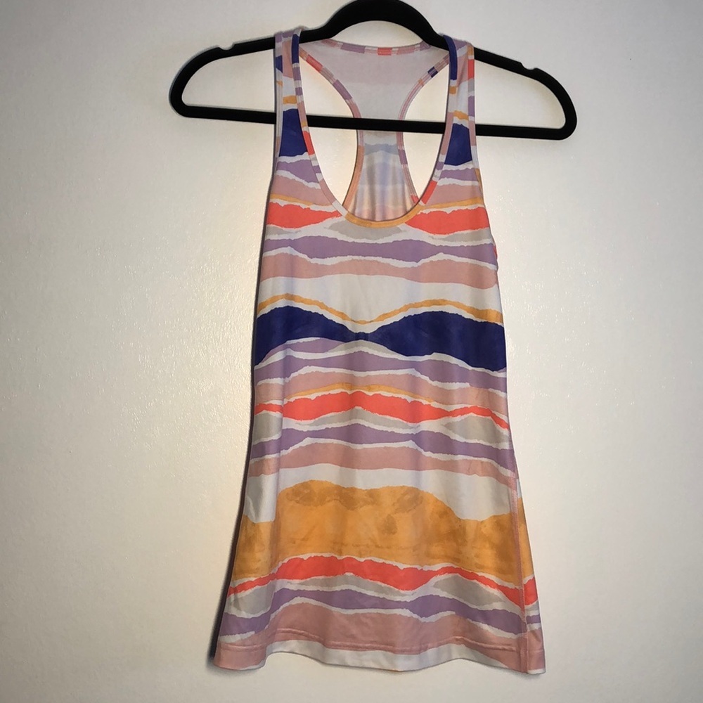 Lululemon Racerback Tank Top Womens Multicolored Abstract Running Size 6